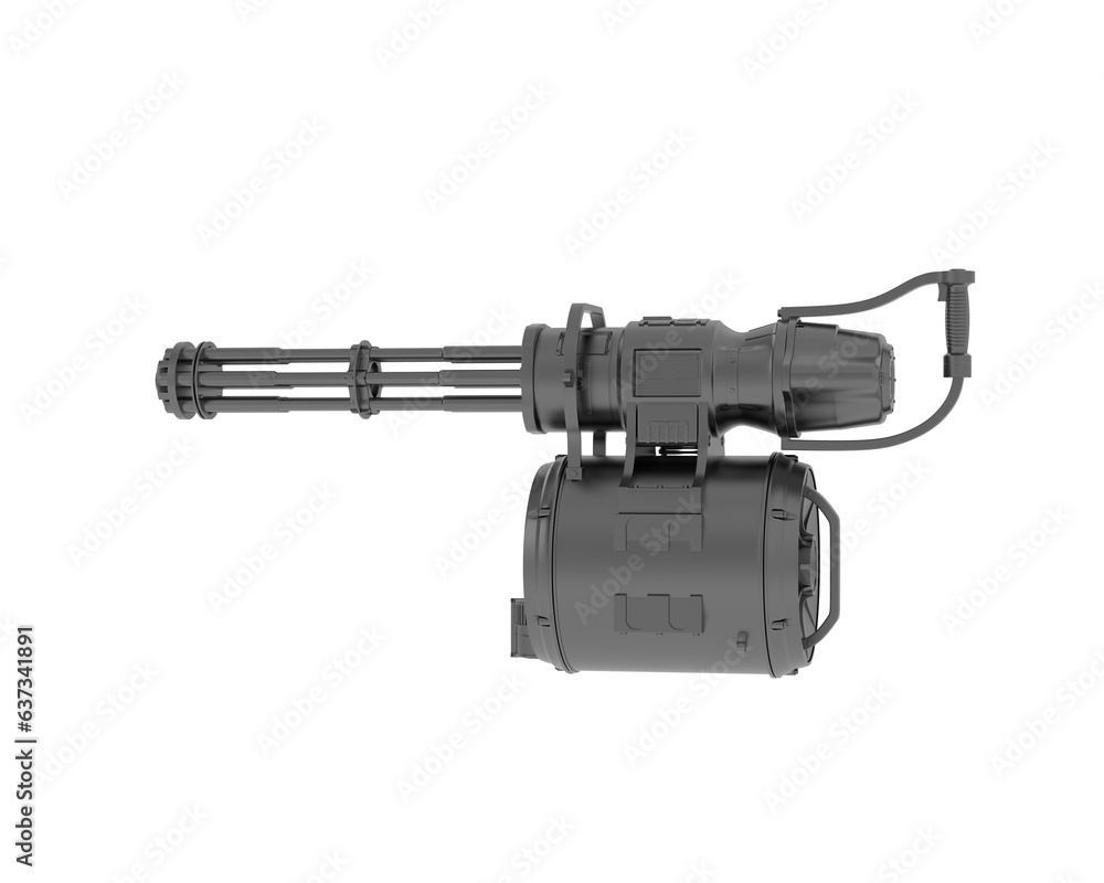 Poster machine gun isolated on transparent background. 3d rendering - illustration