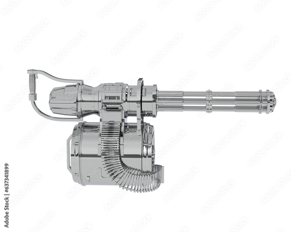 Poster machine gun isolated on transparent background. 3d rendering - illustration
