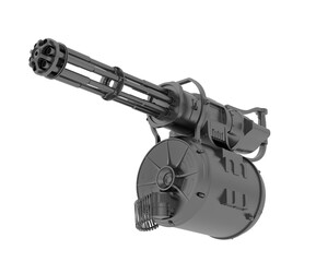 Machine gun isolated on transparent background. 3d rendering - illustration