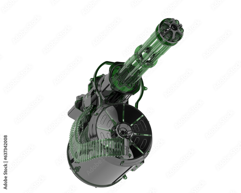 Poster machine gun isolated on transparent background. 3d rendering - illustration