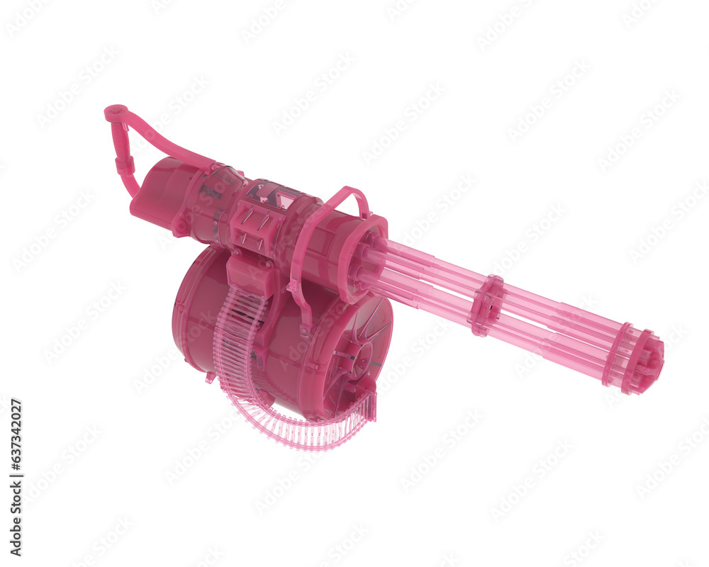 Poster machine gun isolated on transparent background. 3d rendering - illustration