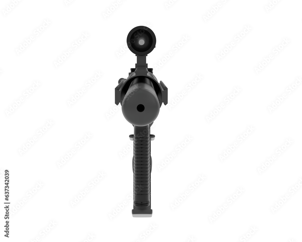 Poster machine gun isolated on transparent background. 3d rendering - illustration