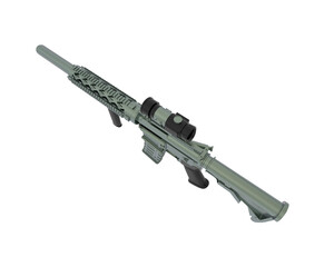 Machine gun isolated on transparent background. 3d rendering - illustration