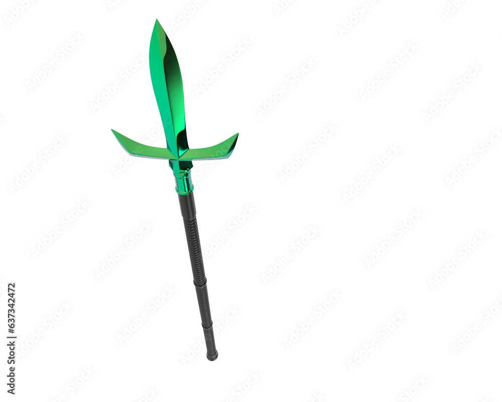Poster medieval weapon isolated on transparent background. 3d rendering - illustration