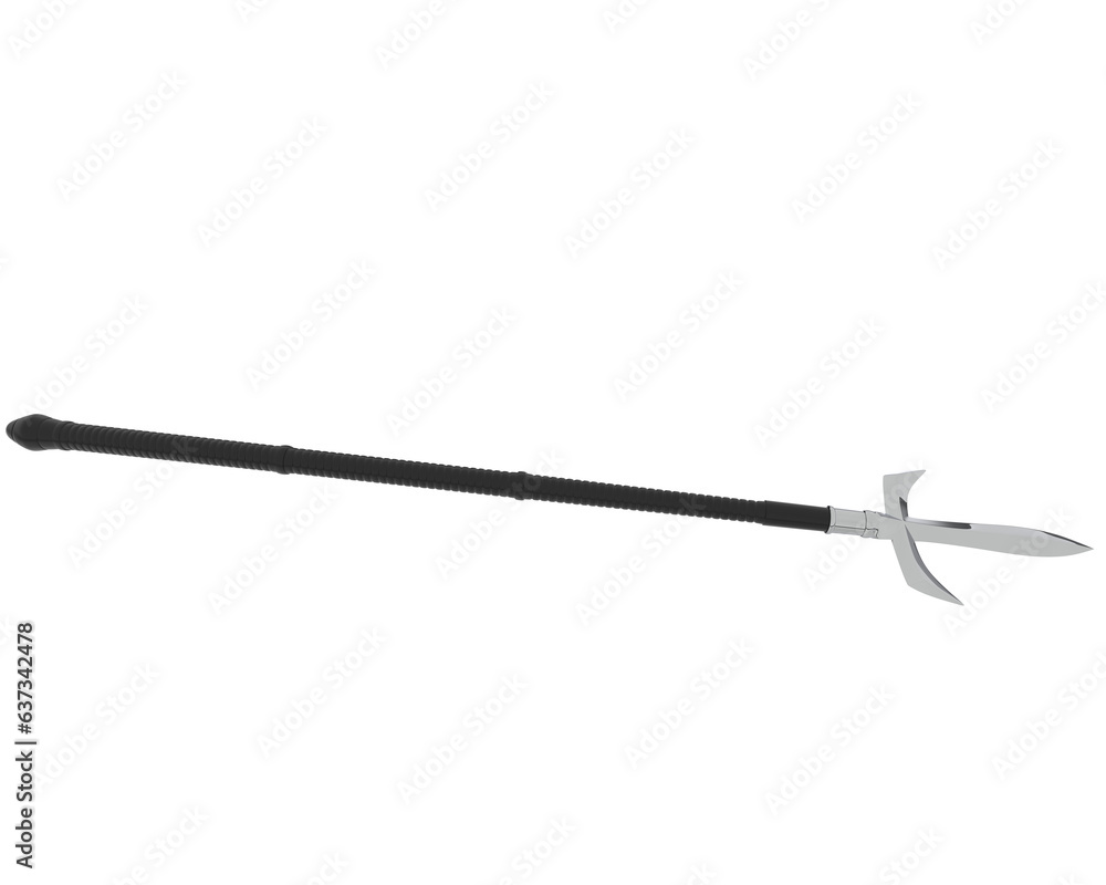 Poster medieval weapon isolated on transparent background. 3d rendering - illustration