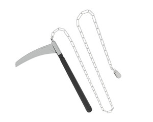 Medieval weapon isolated on transparent background. 3d rendering - illustration