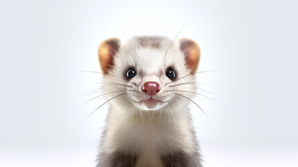 Young Raccoon Standing In Front And Facing At The Camera Isolated On White