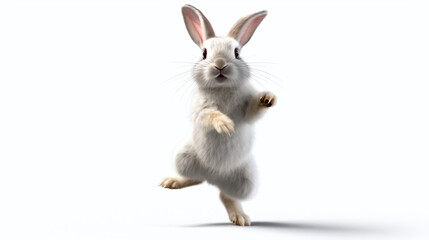 Bunny on a white background for digital printing wallpaper, custom design