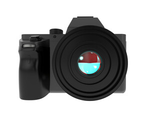 Digital camera isolated on transparent background. 3d rendering - illustration