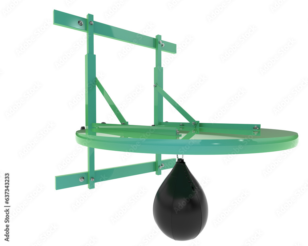 Poster punching bag isolated on transparent background. 3d rendering - illustration