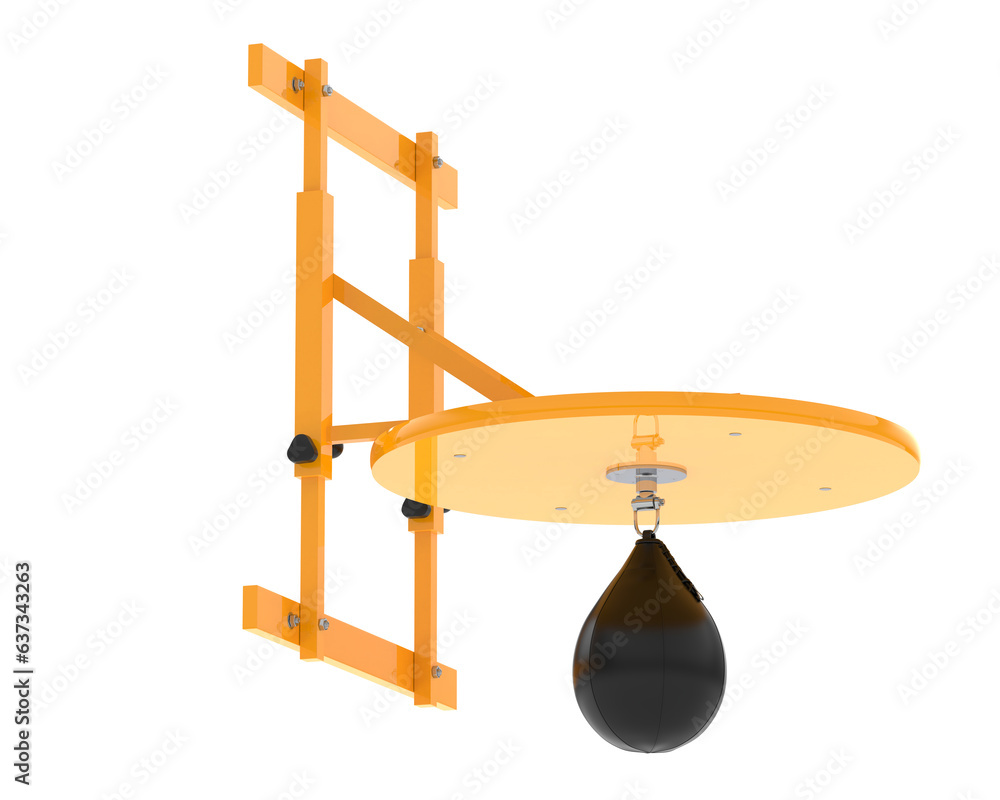 Poster punching bag isolated on transparent background. 3d rendering - illustration