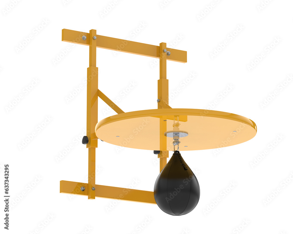 Poster punching bag isolated on transparent background. 3d rendering - illustration