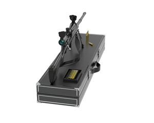 Rifle isolated on white background. 3d rendering - illustration