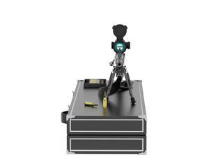 Rifle isolated on white background. 3d rendering - illustration