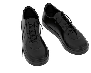 Men shoes isolated on transparent background. 3d rendering - illustration