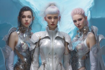 Cat Walk of Futuristic fashion design, Generative AI