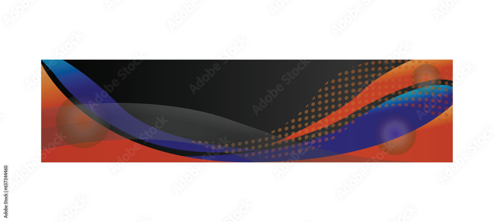 Poster abstract dynamic wavy horizontal header or banner design concept