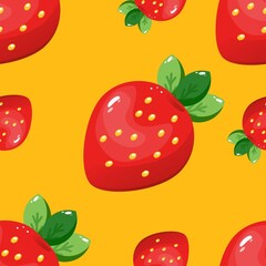 seamless pattern with strawberries. Sweet berry. Summer pattern. Suitable for prints and backgrounds, packaging.