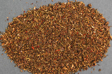 dry seasoning for fish on a gray background