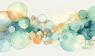 watercolor background with bubbles