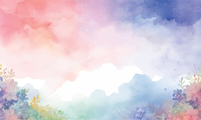 abstract watercolor floral  background