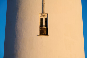 Window on a lighthouse in Malaga Spain