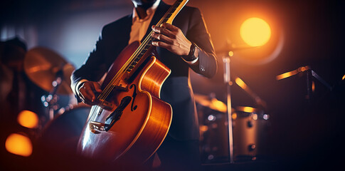 Jazz Band playing on Stage. Generative AI.