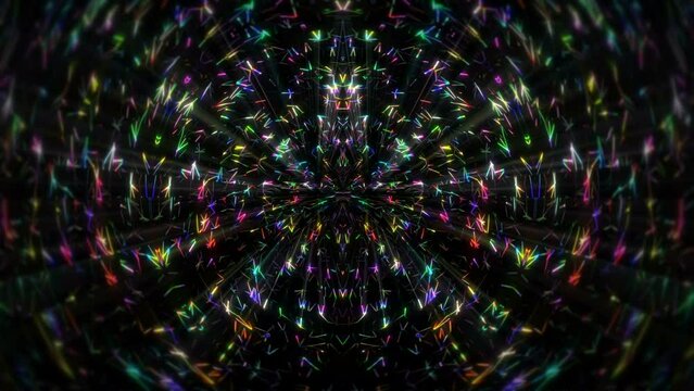 Candy colorful vivid stage motion lines pattern mirrored vj loop