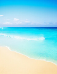 Fototapeta na wymiar Abstract sand beach with sunlight in a beautiful sea.,generative AI
