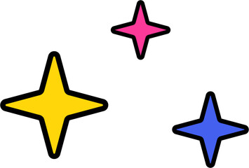 shiny star flat line icon