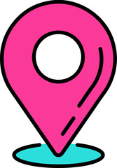 location pin flat line icon
