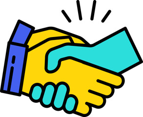 Obraz premium business partnership flat line icon
