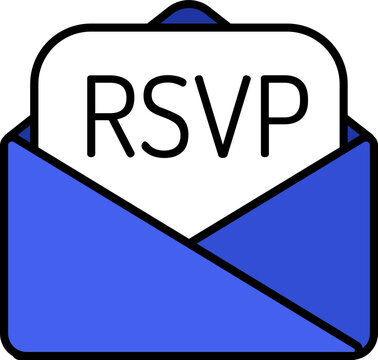 rsvp invitation flat line icon