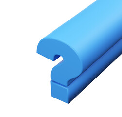 3d Realistic blue question mark. luxury template decorative design illustration. Minimalist bright element isolated transparent png