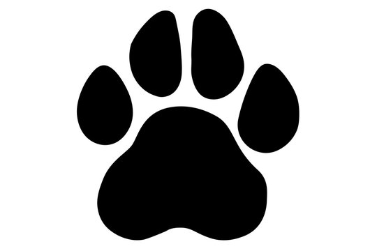 Dog paw print Paw icon Vector illustration