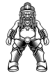 vector otline robot ornament vintage decoration design