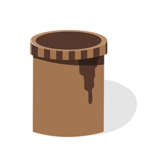 Bottle of Brown Paint Isolated on White