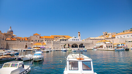 Dubrovnik in adriatic mediterranean sea  in south croatia - obrazy, fototapety, plakaty