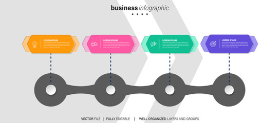 Elements infographic idea circle colorful with 4 step
