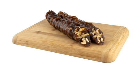 Sausage molasses Turkish delight black grapes and walnuts