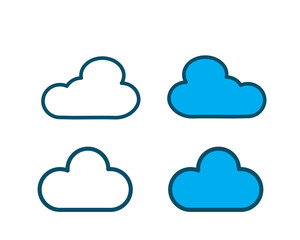 Cloud icon vector logo illustration flat style