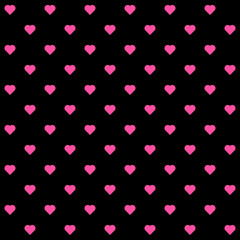 seamless background with hearts,pink heart on black background, beautiful heart pattern background, heart seamless pattern, heart backdrop.