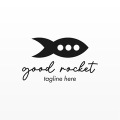 Rocket logo design template. Space ship logo concept. Space craft logo design concept template