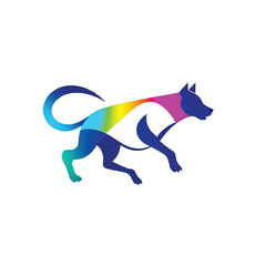 Dynamic dog logo vector illustration character cartoon