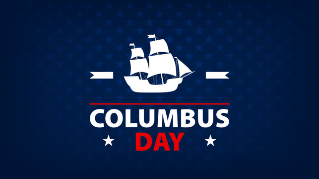 Happy Columbus Day background design. Columbus Day greeting card design. Vector illustration