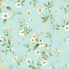 Fototapeta na wymiar Floral Seamless pattern, in the style of organic and naturalistic compositions. Generative AI