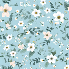 Fototapeta na wymiar Floral Seamless pattern, in the style of organic and naturalistic compositions. Generative AI