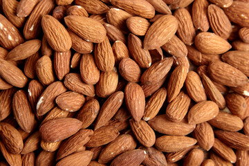 Almond nuts food texture background. Organic almond group