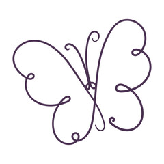 Butterfly hand draw icon illustration