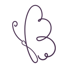 Butterfly hand draw icon illustration